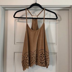 Tan Brown Suede tank top